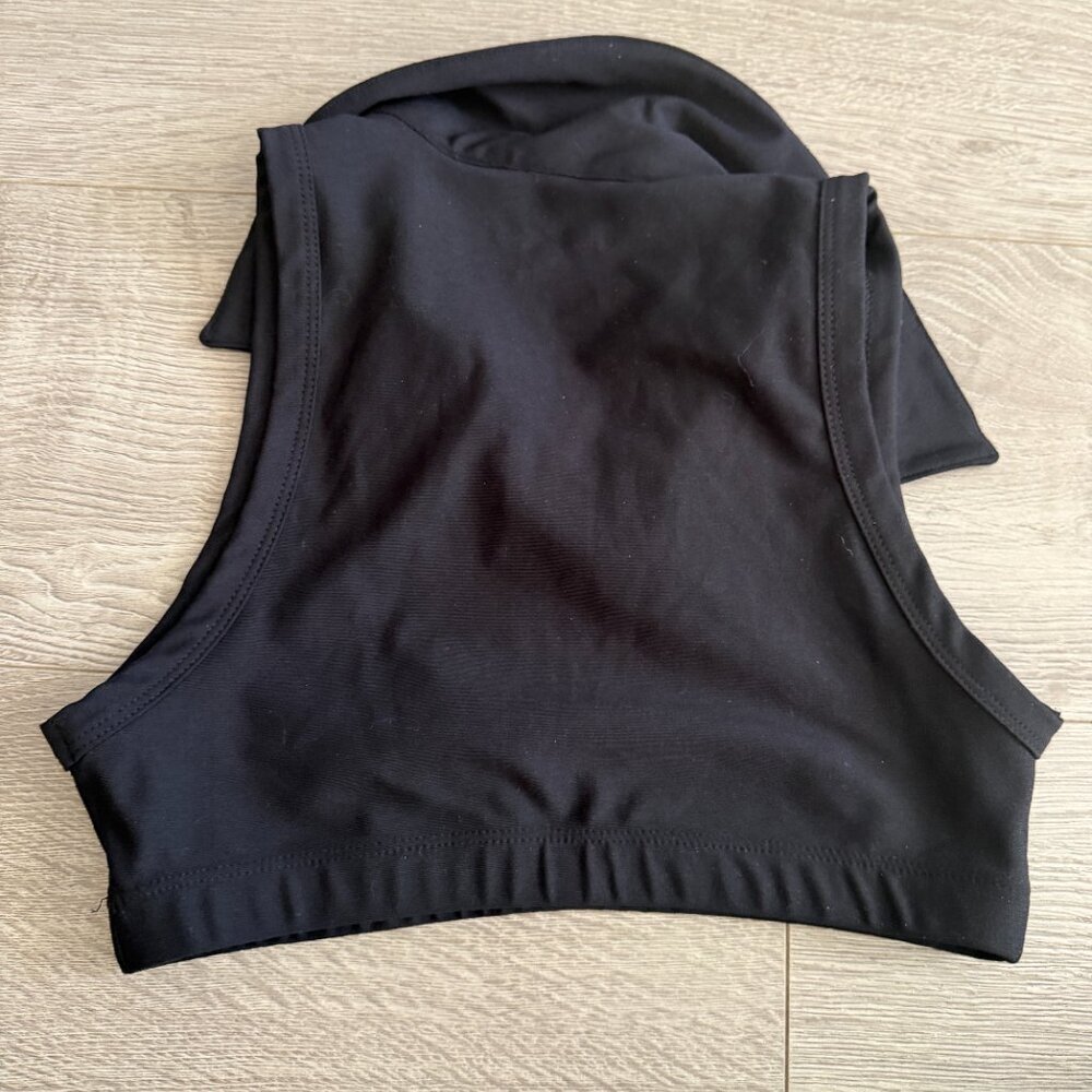 Becca Black Sleeveless Collared Crop Top Size S - Picture 3 of 5
